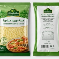 جبنة موزريلا مبشورة حدائق الامارات 150 غم 1*24 كيس